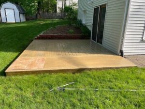 Power washing Uxbridge – Completed deck cleaning project with even finish and enhanced curb appeal.